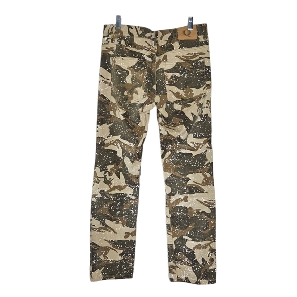 Qruel size 32 waist 100% cotton distressed camo pants with reinforced knees - Picture 2 of 10